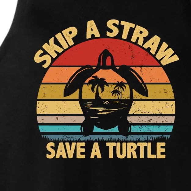 Skip A Straw Save A Turtle Gift Save The Sea Turtles Gift Ladies Tri-Blend Wicking Tank