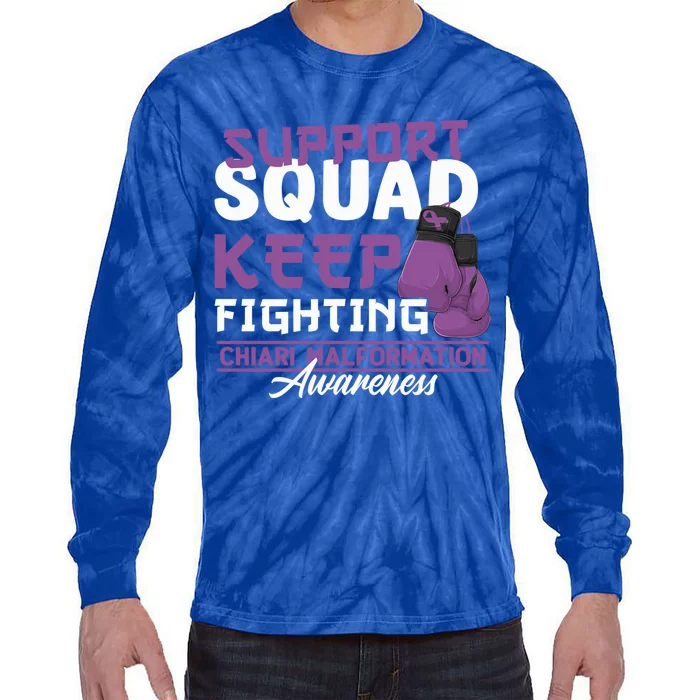 Support Awareness Squad I CM Cerebellum Chiari Malformation Tie-Dye Long Sleeve Shirt