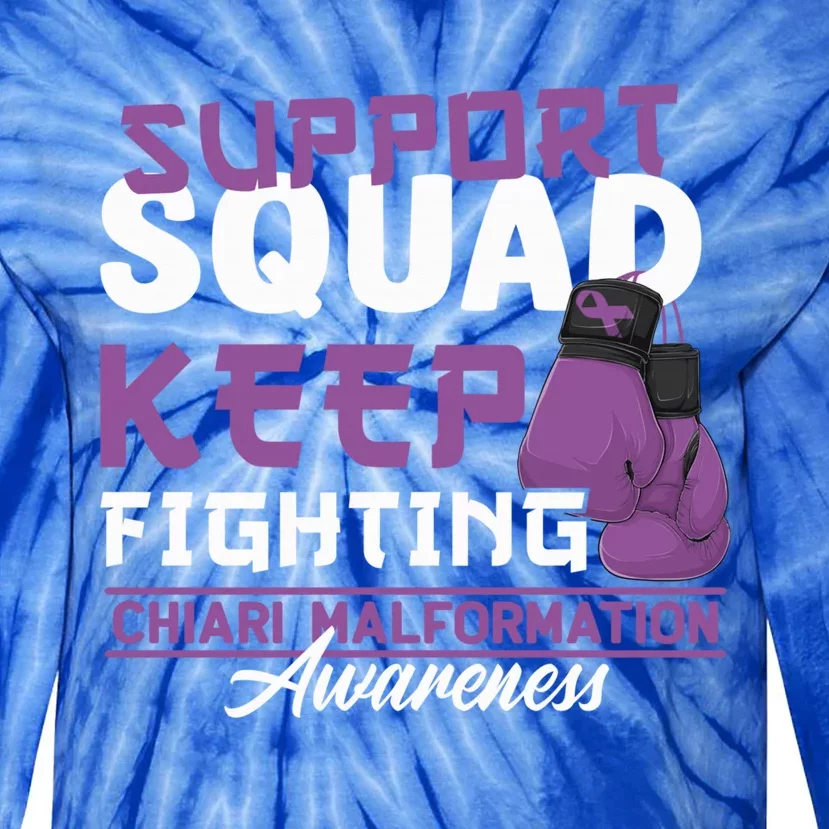 Support Awareness Squad I CM Cerebellum Chiari Malformation Tie-Dye Long Sleeve Shirt