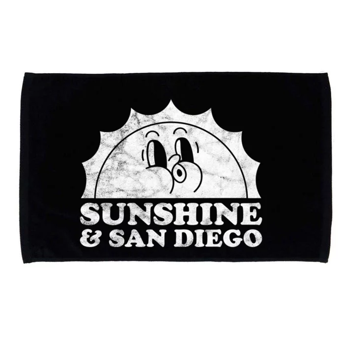 Sunshine And San Diego California Retro Vintage Sun Gift Microfiber Hand Towel