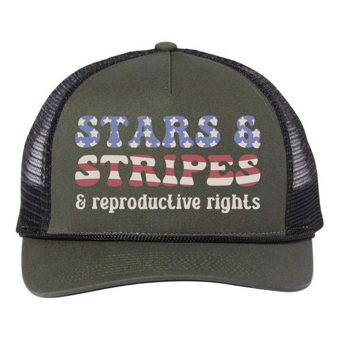 Stars And Stripes And Reproductive Rights Retro Rope Trucker Hat Cap