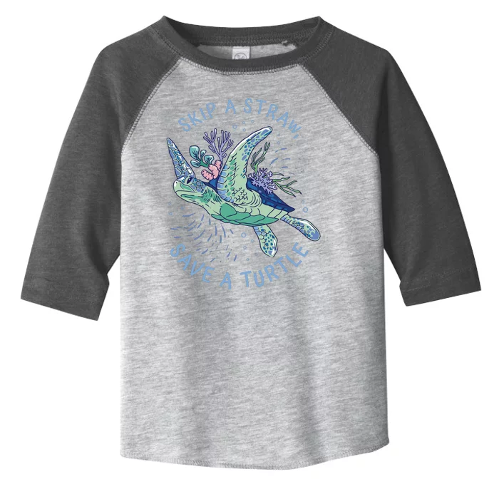 Skip A Straw Save A Turtle Ocean Toddler Fine Jersey T-Shirt