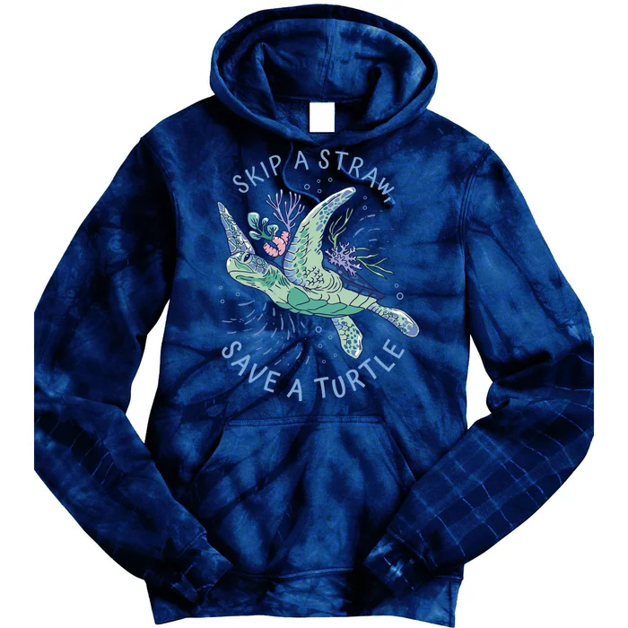 Skip A Straw Save A Turtle Ocean Tie Dye Hoodie