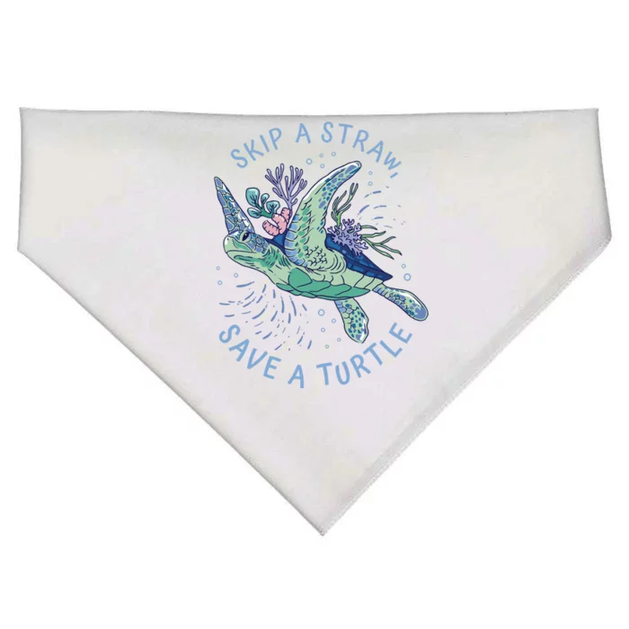 Skip A Straw Save A Turtle Ocean USA-Made Doggie Bandana