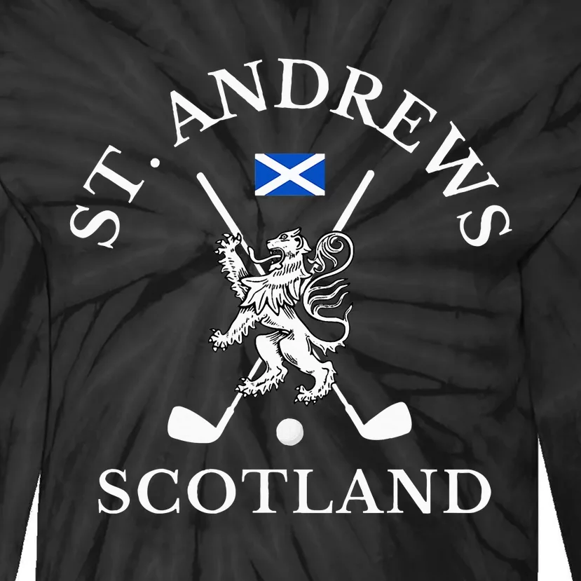 St. Andrews Scotland Golf Fan Tie-Dye Long Sleeve Shirt