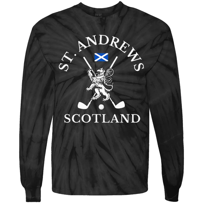 St. Andrews Scotland Golf Fan Tie-Dye Long Sleeve Shirt