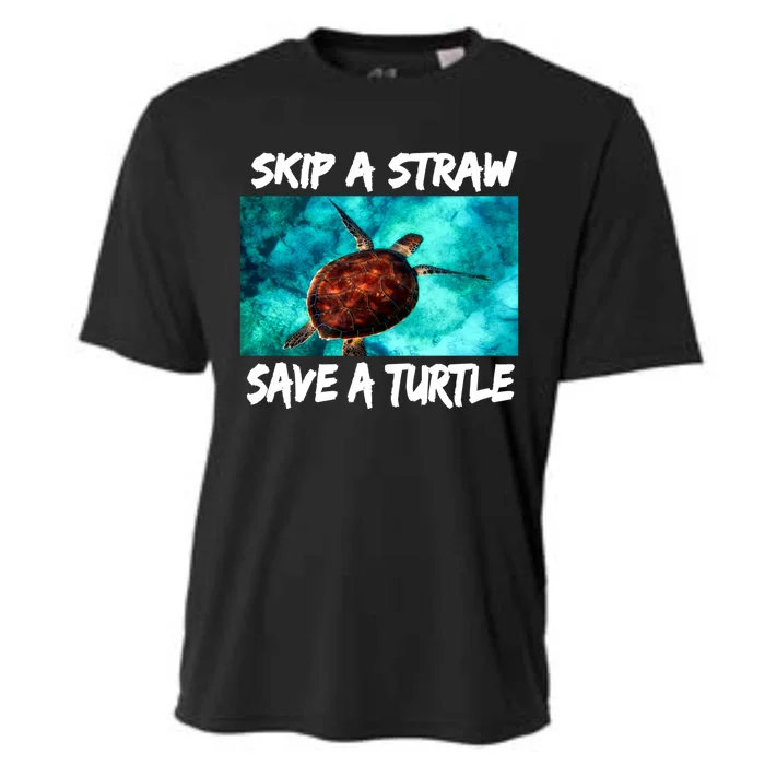 Skip A Straw Save A Turtle Gift Cooling Performance Crew T-Shirt