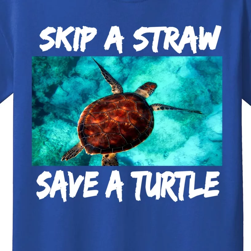 Skip A Straw Save A Turtle Gift Kids T-Shirt