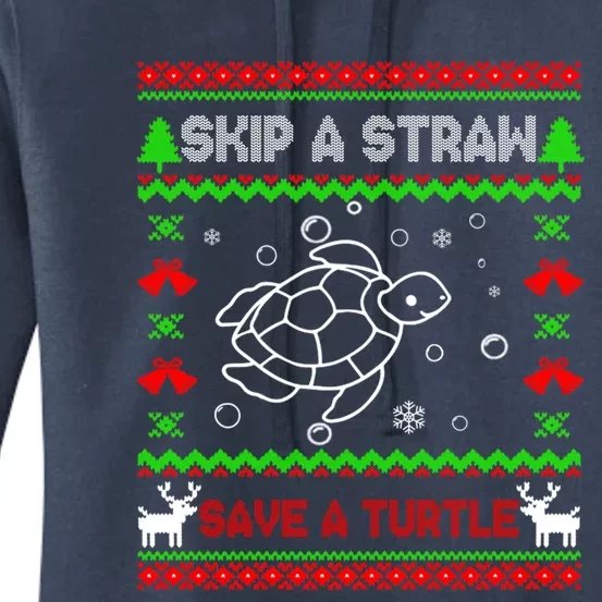 Skip A Straw Save A Turtle Tee Turtles Lover Xmas Gift Idea Gift Women's Pullover Hoodie