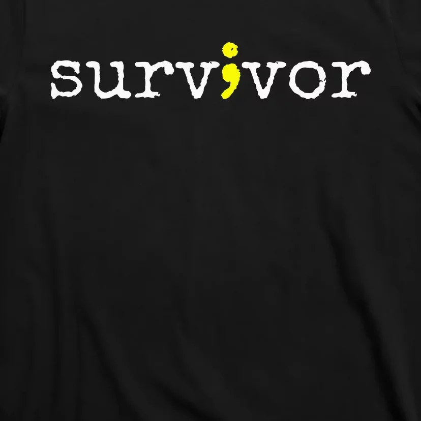 Suicide Awareness Support Symbol Recovery Survivor Semicolon T-Shirt