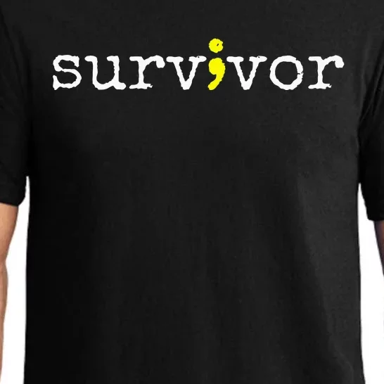 Suicide Awareness Support Symbol Recovery Survivor Semicolon Pajama Set