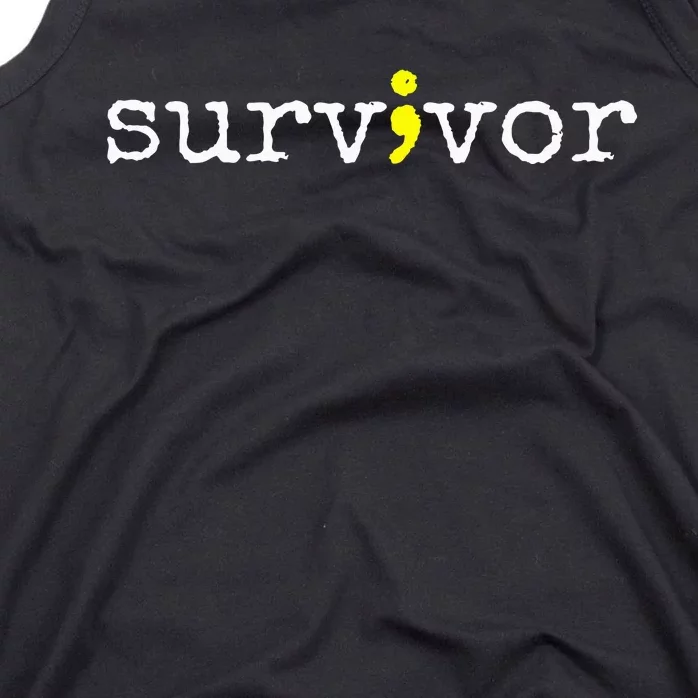 Suicide Awareness Support Symbol Recovery Survivor Semicolon Tank Top