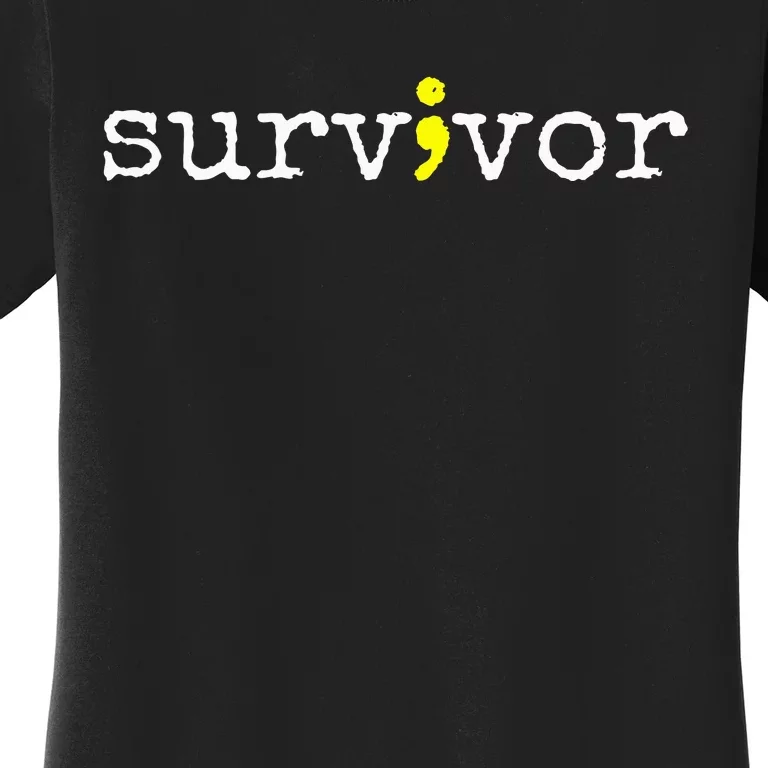 Suicide Awareness Support Symbol Recovery Survivor Semicolon Women's T-Shirt