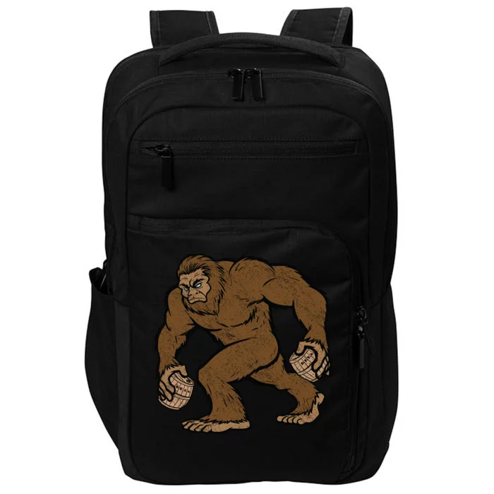 Sasquatch Bigfoot With Beer Kegs Impact Tech Backpack