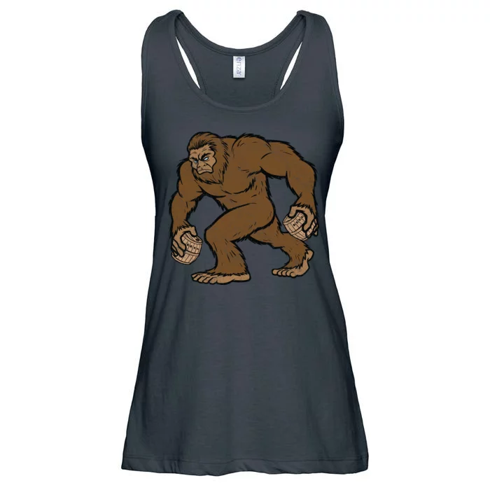 Sasquatch Bigfoot With Beer Kegs Ladies Essential Flowy Tank