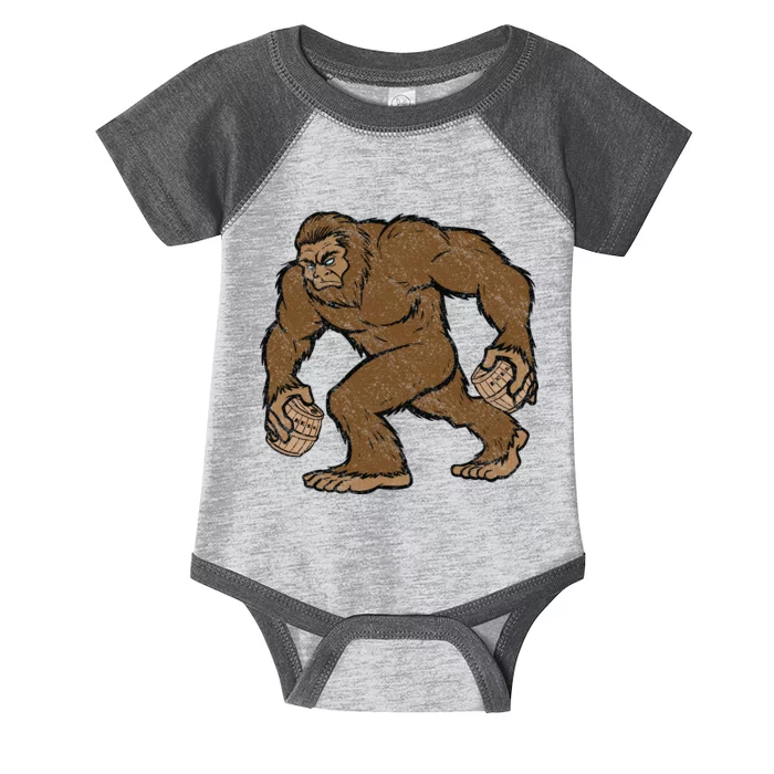 Sasquatch Bigfoot With Beer Kegs Infant Baby Jersey Bodysuit