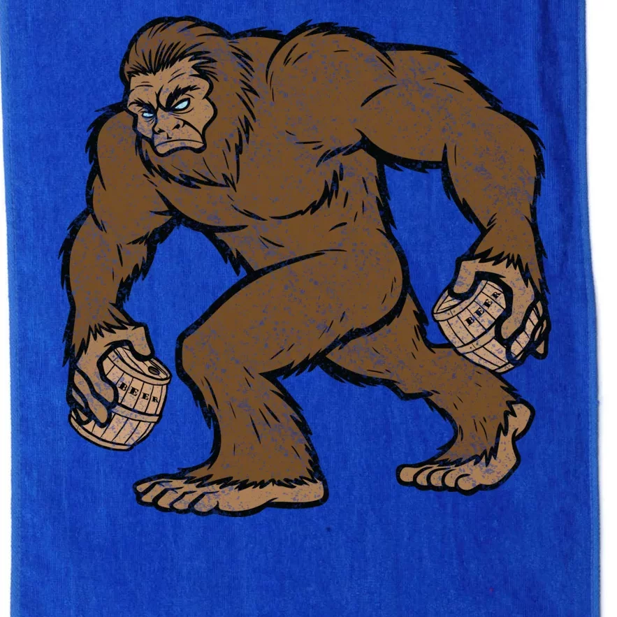 Sasquatch Bigfoot With Beer Kegs Platinum Collection Golf Towel