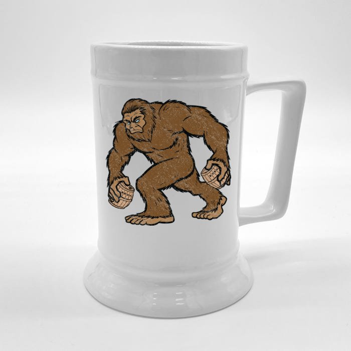 Sasquatch Bigfoot With Beer Kegs Front & Back Beer Stein