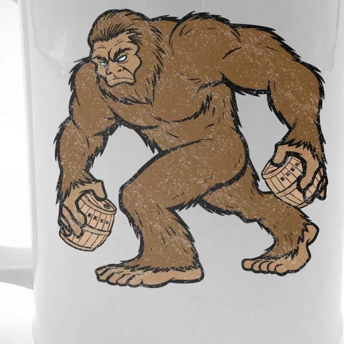 Sasquatch Bigfoot With Beer Kegs Front & Back Beer Stein