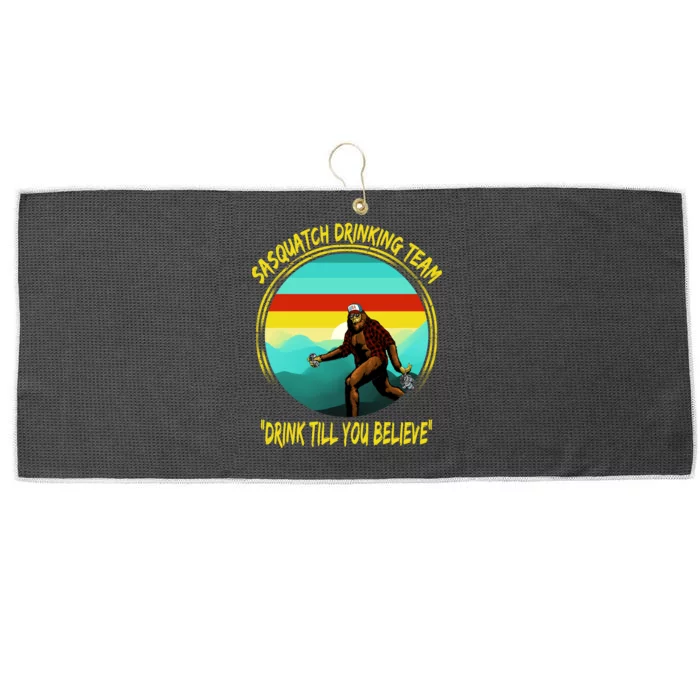 Sasquatch Drinking Team Drink Till You Believe Large Microfiber Waffle Golf Towel