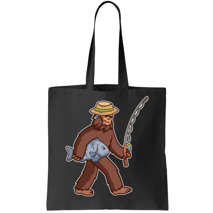 Sasquatch Gone Fishing Tote Bag