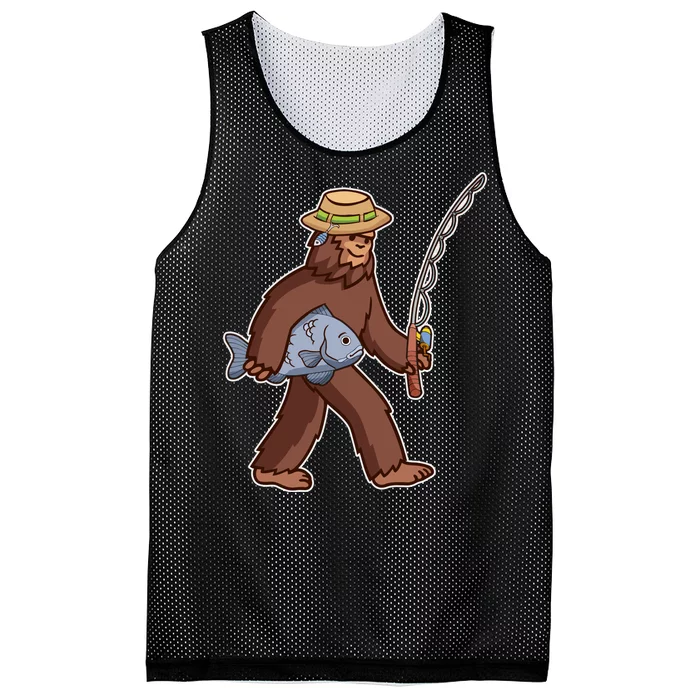 Sasquatch Gone Fishing Mesh Reversible Basketball Jersey Tank