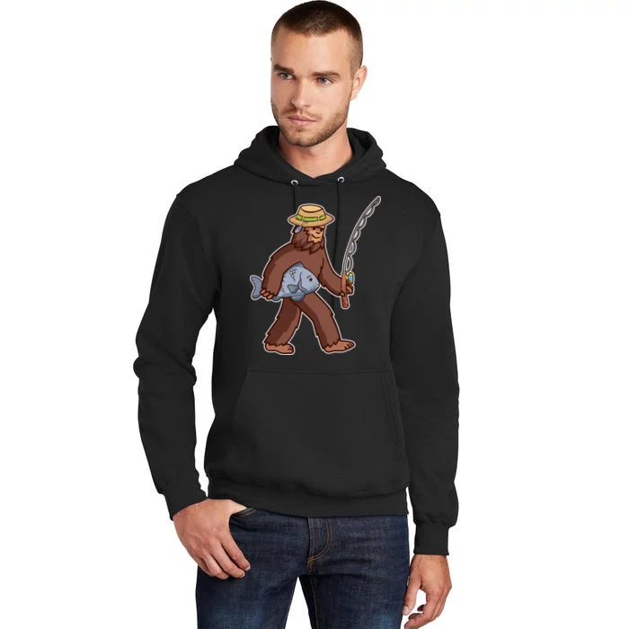 Sasquatch Gone Fishing Tall Hoodie