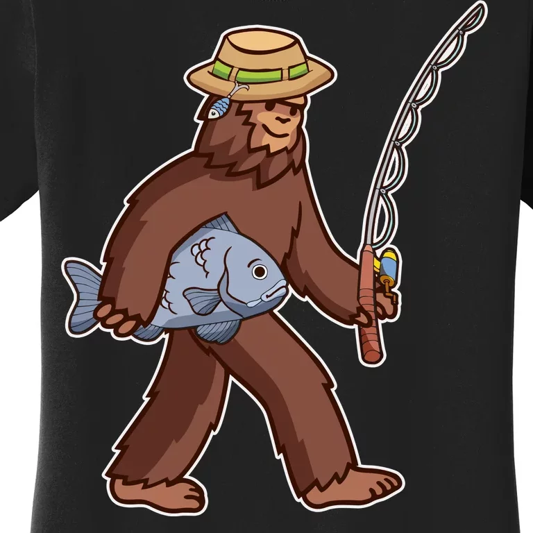 Sasquatch Gone Fishing Women's T-Shirt