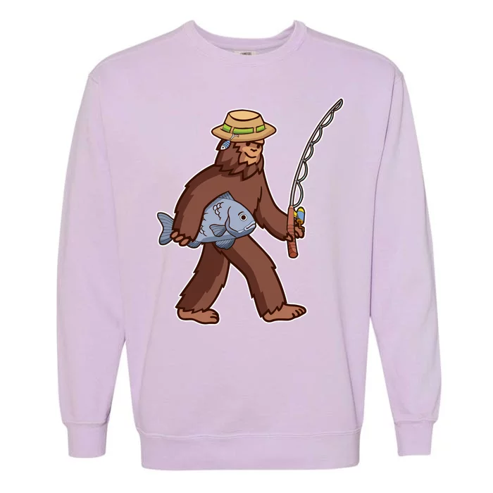 Sasquatch Gone Fishing Garment-Dyed Sweatshirt