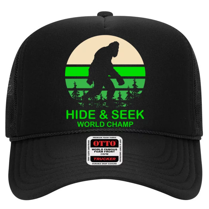 Sasquatch Hide And Seek World Champion High Crown Mesh Trucker Hat