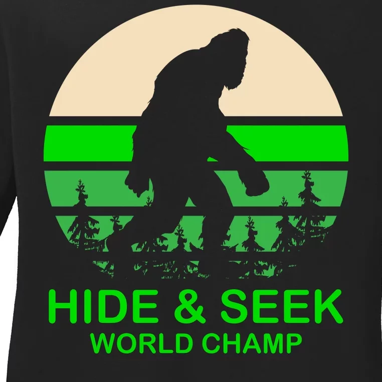 Sasquatch Hide And Seek World Champion Ladies Long Sleeve Shirt