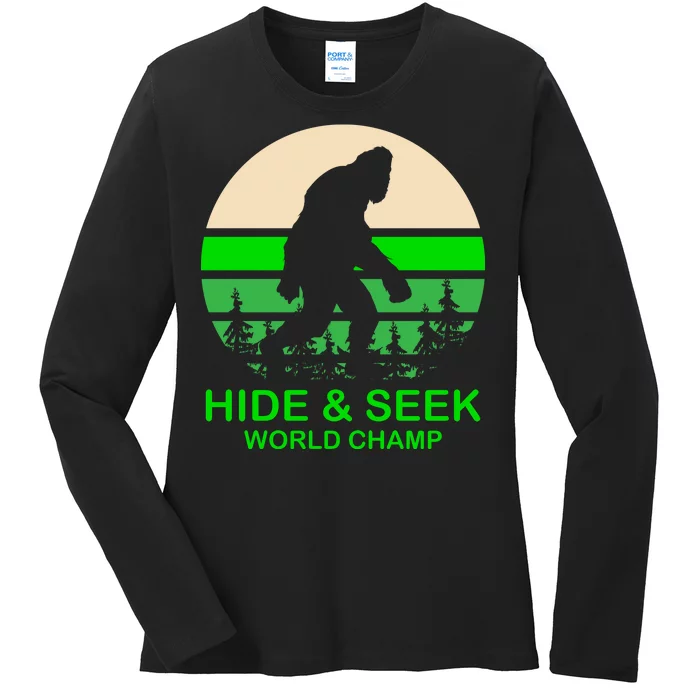 Sasquatch Hide And Seek World Champion Ladies Long Sleeve Shirt