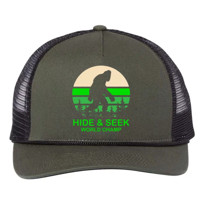 Sasquatch Hide And Seek World Champion Retro Rope Trucker Hat Cap