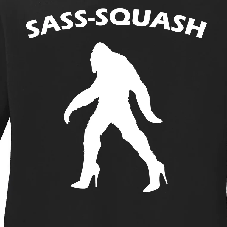 Sass-Squash Sassy Sasquatch Bigfoot Ladies Long Sleeve Shirt