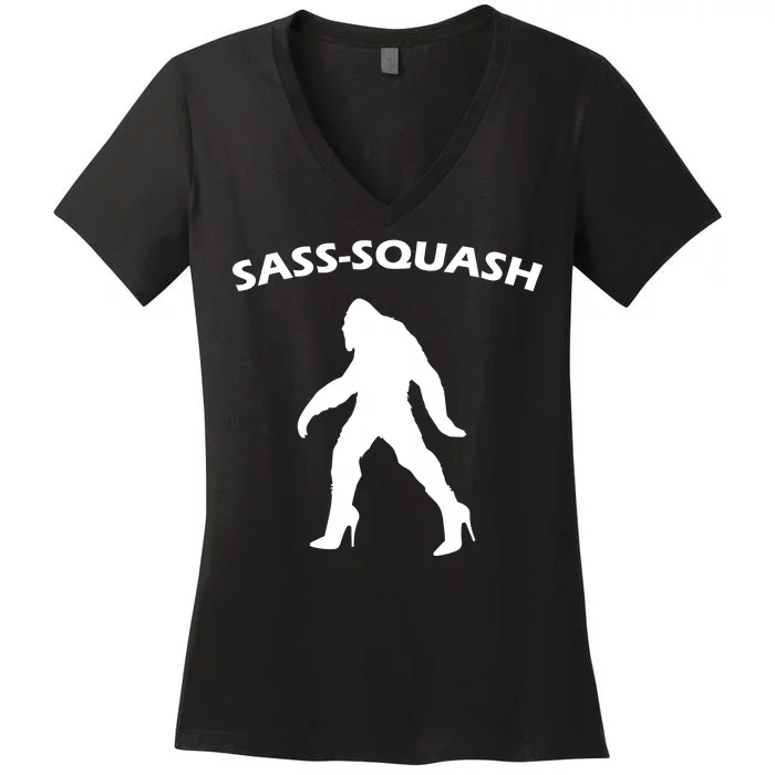 Sass-Squash Sassy Sasquatch Bigfoot Women's V-Neck T-Shirt