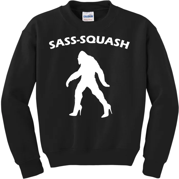 Sass-Squash Sassy Sasquatch Bigfoot Kids Sweatshirt