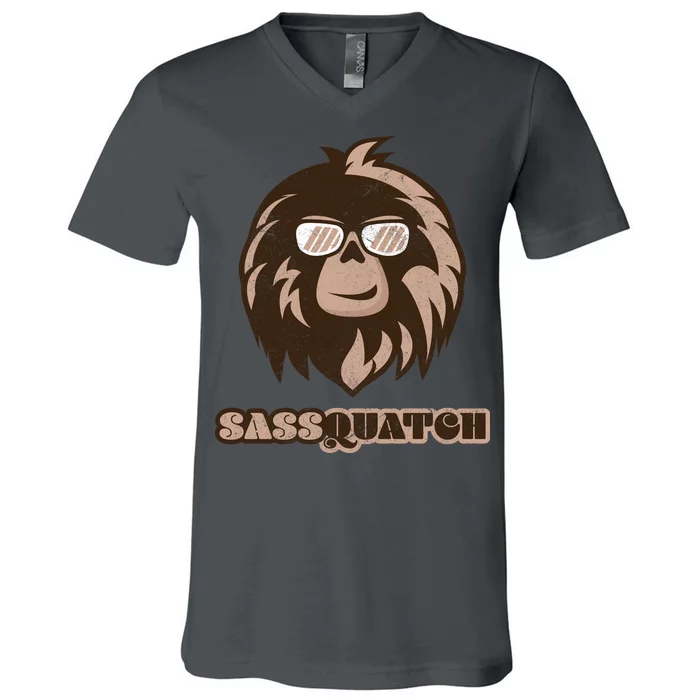 Sassquatch Funny Sasquatch V-Neck T-Shirt