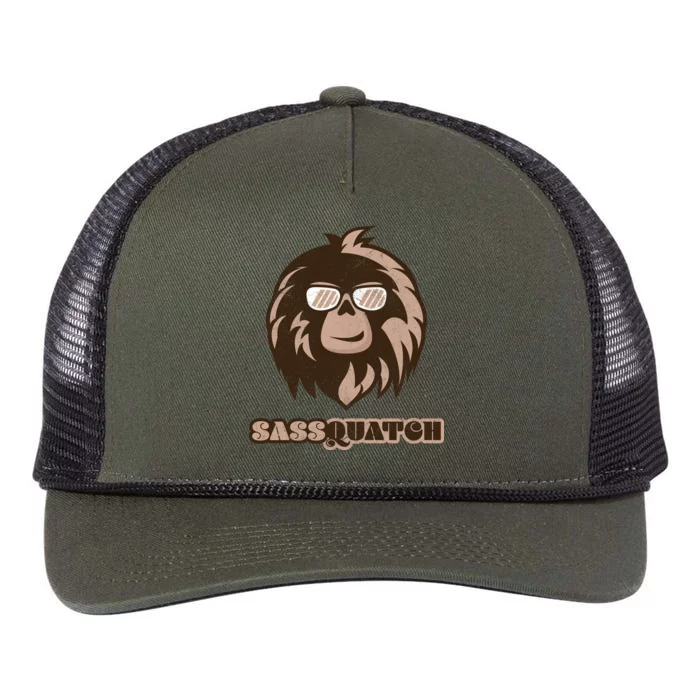 Sassquatch Funny Sasquatch Retro Rope Trucker Hat Cap