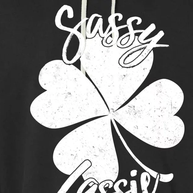 Sassy Lassie Irish Clover St. Patrick's Day Garment-Dyed Fleece Hoodie