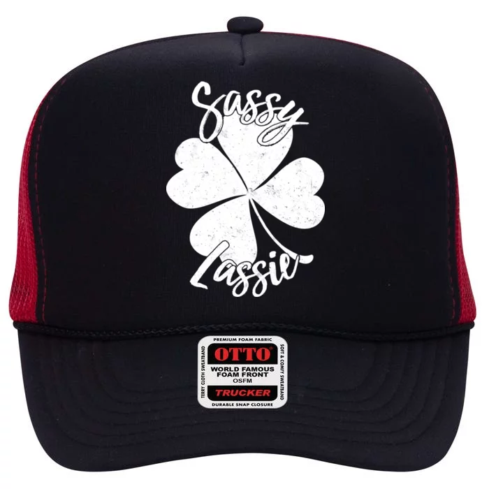 Sassy Lassie Irish Clover St. Patrick's Day High Crown Mesh Trucker Hat