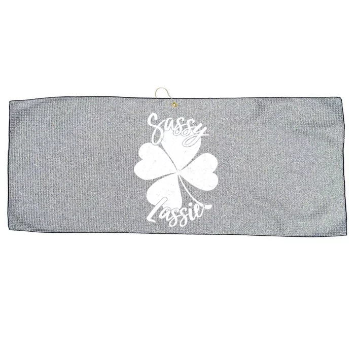 Sassy Lassie Irish Clover St. Patrick's Day Large Microfiber Waffle Golf Towel