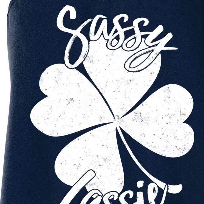 Sassy Lassie Irish Clover St. Patrick's Day Women's Racerback Tank