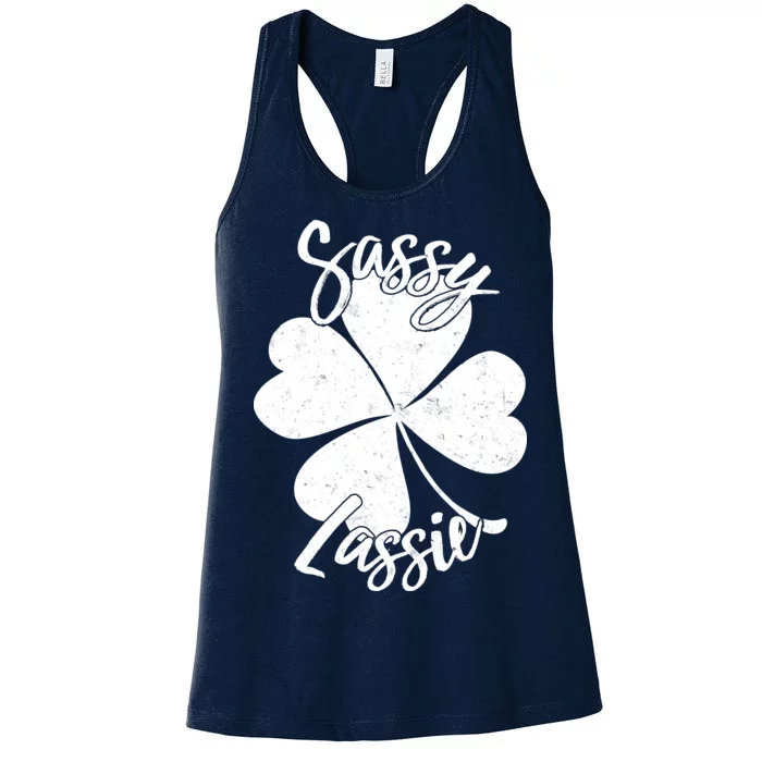 Sassy Lassie Irish Clover St. Patrick's Day Women's Racerback Tank