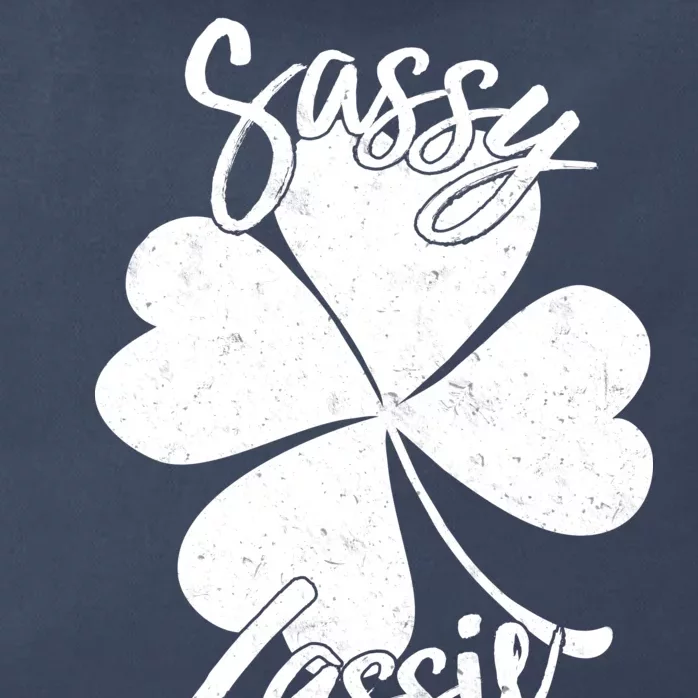 Sassy Lassie Irish Clover St. Patrick's Day Zip Tote Bag