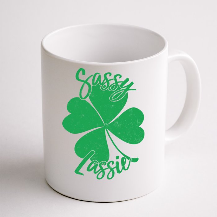 Sassy Lassie Irish Clover St. Patrick's Day Front & Back Coffee Mug