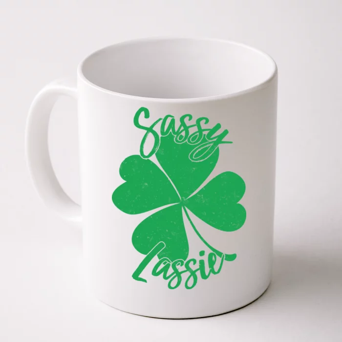 Sassy Lassie Irish Clover St. Patrick's Day Front & Back Coffee Mug