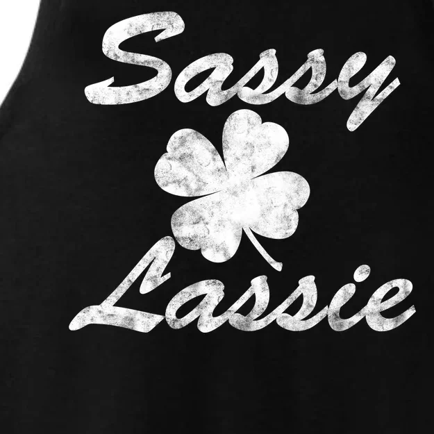 Sassy Lassy Irish Clover St. Patricks Day Ladies Tri-Blend Wicking Tank