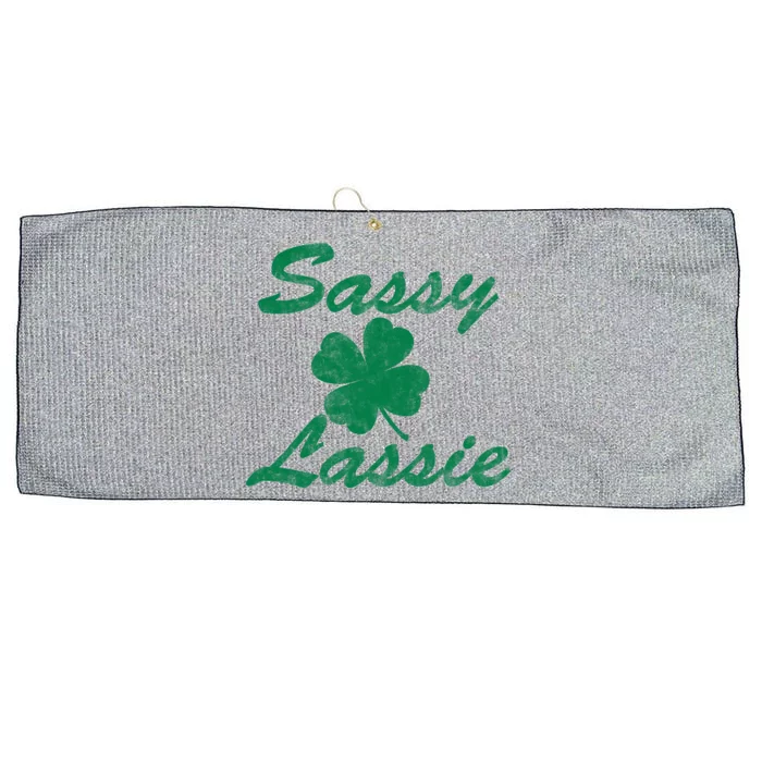 Sassy Lassy Irish Clover St. Patricks Day Large Microfiber Waffle Golf Towel