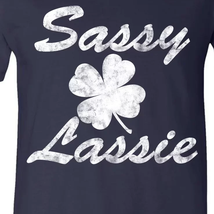 Sassy Lassy Irish Clover St. Patricks Day V-Neck T-Shirt