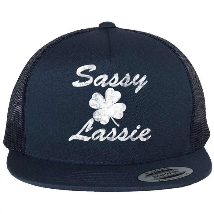 Sassy Lassy Irish Clover St. Patricks Day Flat Bill Trucker Hat